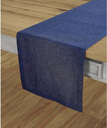 Solino Home Linen Chambray Navy Table Runner 108 Inches Long by SolinoHome