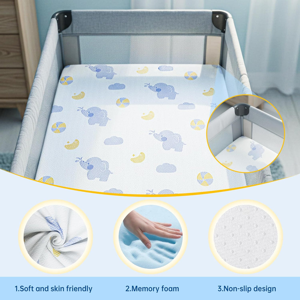 Pack and Play Mattress, 38"x26" Dual Sided Memory Foam