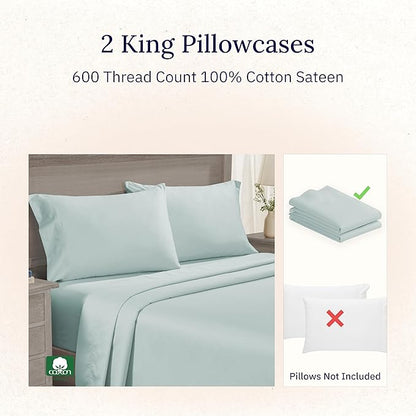 CALIFORNIA DESIGN DEN Luxuriously Soft Hotel Quality 600 Thread Count, 100% - Image 2
