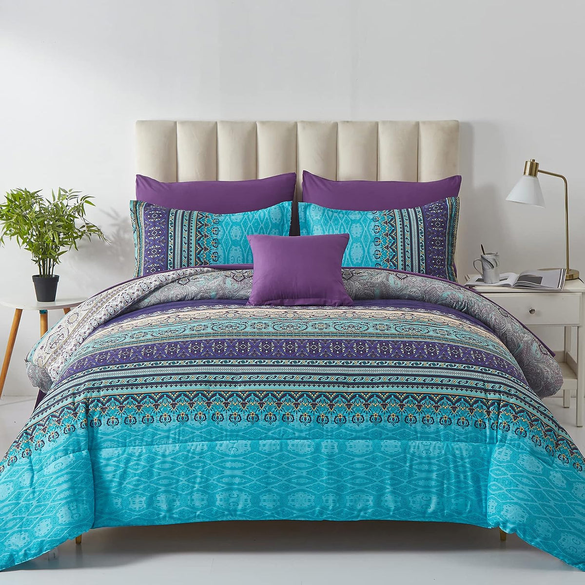 cottolester boho comforter set full size 8 piece, main product view
