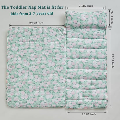 Toddler Nap Mat with Removable Pillow, Ultra Soft Slumber Bags - Image 2