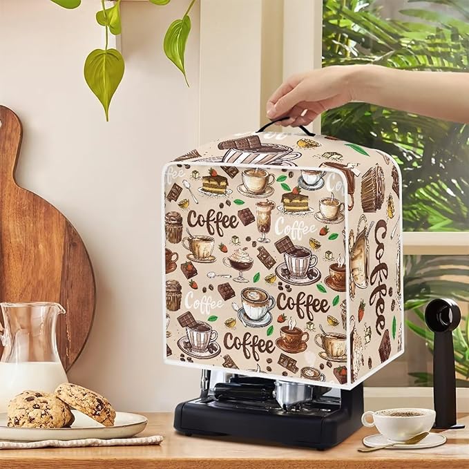 Coffee Maker Covers Coffee Print Dust Cover - Image 5