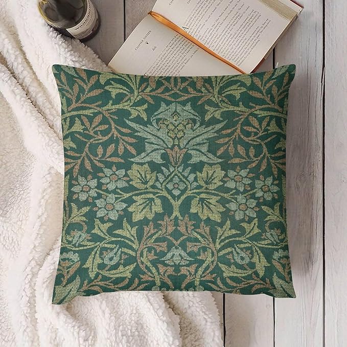 William Morris Floral Original Throw Pillow Covers Boho Chic Retro Floral Cozy - Image 4