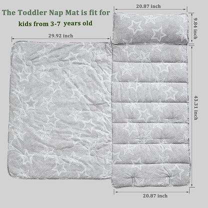 Toddler Nap Mat with Removable Pillow, Ultra Soft Slumber Bags - Image 2