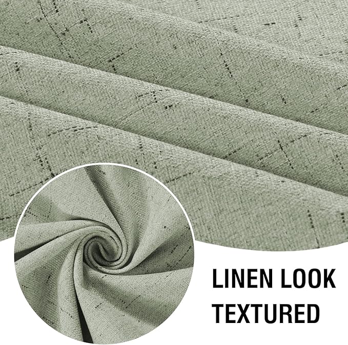 H.VERSAILTEX Linen Look 100% Blackout Curtains 63 Inches Long - Image 4