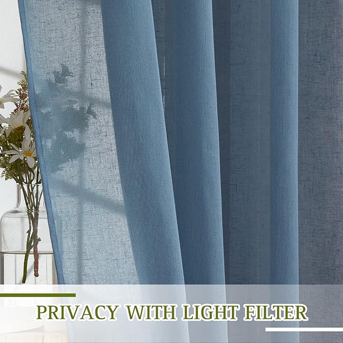 NICETOWN Flax Linen Sheer Curtains - Image 4