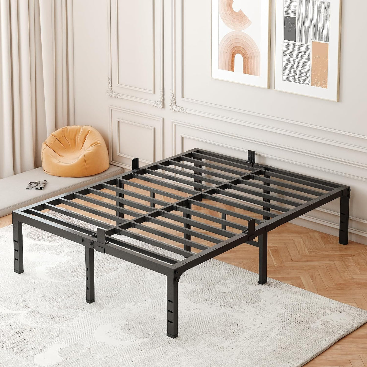 fuiobyvv king bed frames,18 inch heavy duty metal, main product view