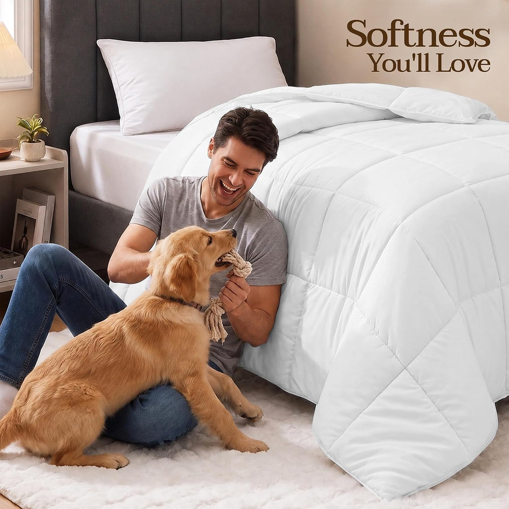 Utopia Bedding Twin Comforter, Duvet Insert, White, 64 x 88 Inches
