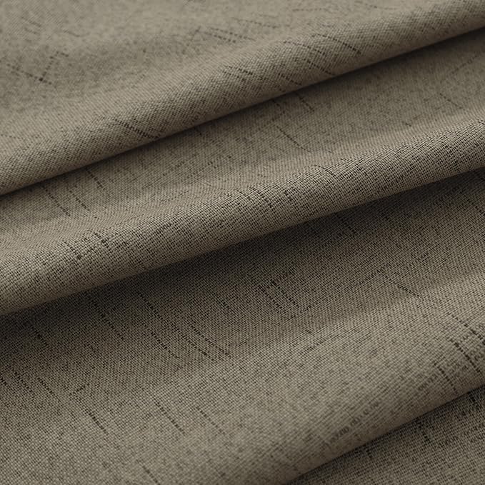 KOUFALL Taupe Light Brown Curtains 63 Inch Length Linen Blackout Pleated - Image 7