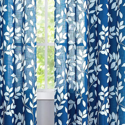 Treatmentex White and Blue Curtains - Image 3