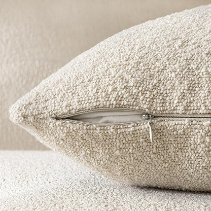Woaboy Pack of 2 22x22 Inch Decorative Boucle Throw Pillow Covers Textured - Image 7