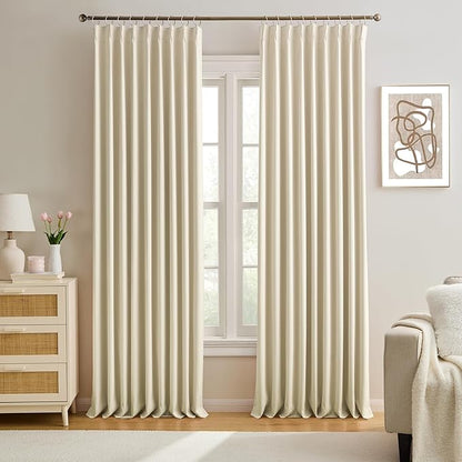 KEQIAOSUOCAI Pleated Room Darkening Privacy Curtains by KEQIAOSUOCAI