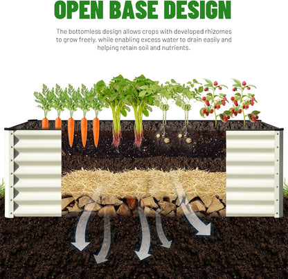 snugniture galvanized raised garden bed 6x3x2ft outdoor large, side view