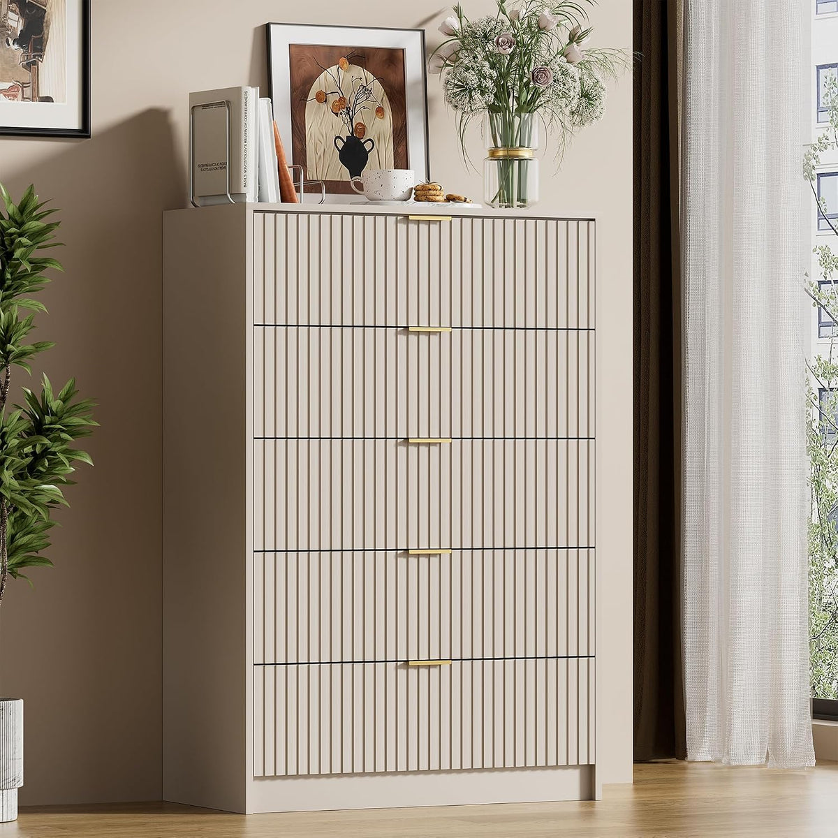 3 piece modern bedroom set, 5 drawer dresser, main product view