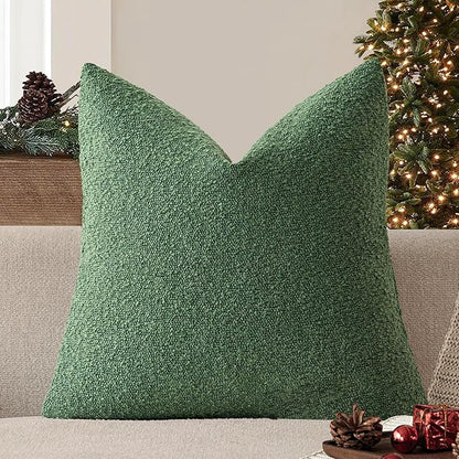 Foindtower Decorative Textured Boucle Throw Pillow Covers Accent Solid Pillow by Foindtower