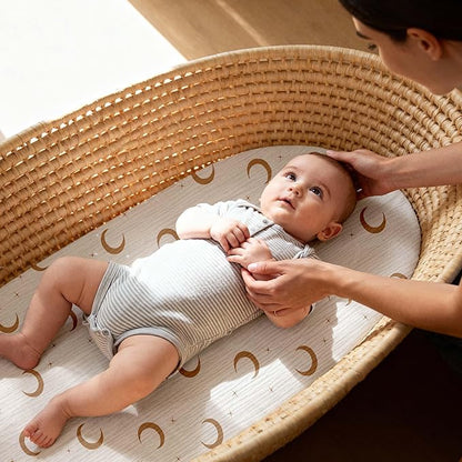 Gllquen Baby Muslin Bassinet Sheets 3 Pack, Breathable Elastic Cozy Fitted - Image 5