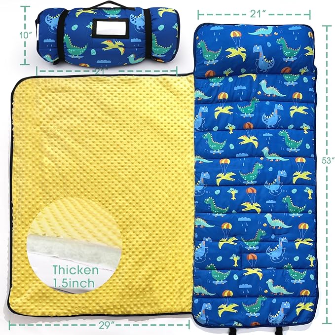 ACRABROS Toddler Nap Mat with Pillow and Blanket, Extra Large Rolled Napping - Image 3