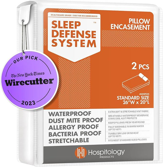HOSPITOLOGY PRODUCTS Pillow Encasement- Zippered Bed Bug Dust Mite Proof by HOSPITOLOGY