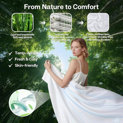 MR&HM King Fitted Sheet Only, Ultra-Soft Rayon Derived from Bamboo & Polyester - Image 2