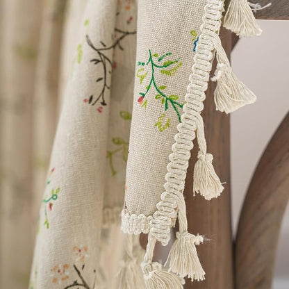 ENJOYBRIDAL Floral Living Room Curtains 84 Inches Long Doorway Vintage Semi - Image 5