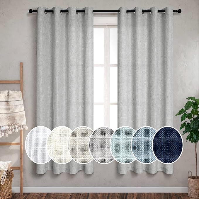 Pitalk Grey Short Curtains for Bathroom Window Privacy Light Filtering Small by Pitalk