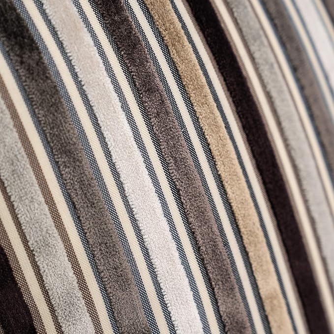 Yangest Grey Striped Patchwork Throw Pillow Cover Silver Leather Cushion Cover - Image 3