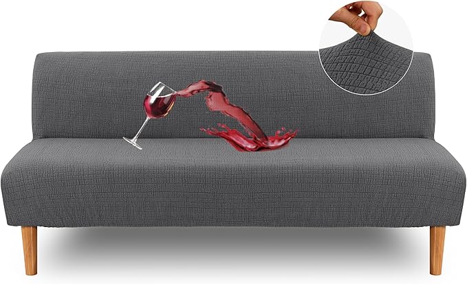 H.VERSAILTEX 100% Waterproof Armless Futon Cover, Armless Sofa Cover Stretch by HVERSAILTEX