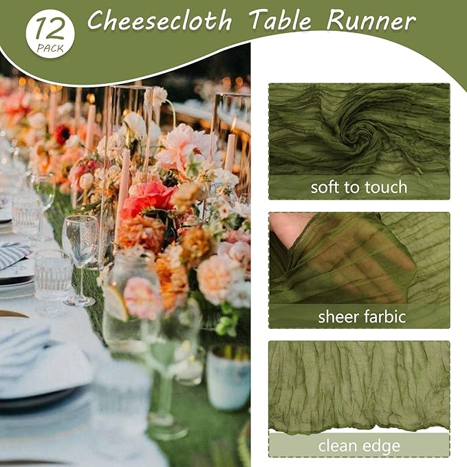 12 Pack Boho Gauze Table Runner - Image 4