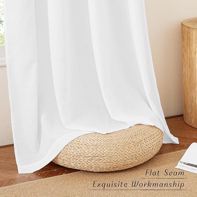 NICETOWN Rustic Linen 144 inch Long Curtains - Image 4