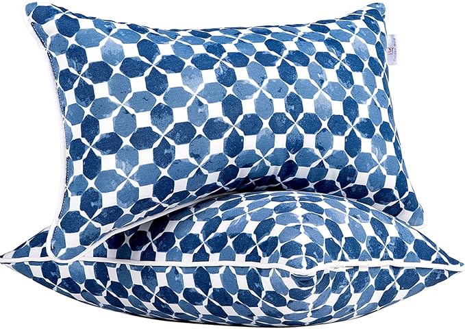 JMGBird Outdoor Lumbar Pillows Waterproof Set of 2 Outdoor Pillows by JMGBird