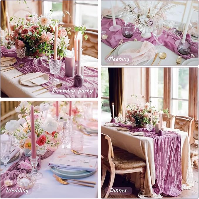 12 Pack 10Ft Cheesecloth Table Runner 35x120 Inch Boho Gauze Table Runner - Image 6