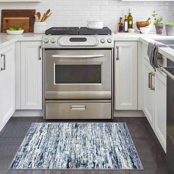 Modern Abstract Entryway Rug Indoor 2x3 Washable Rug Non-Slip Soft Small Area - Image 2