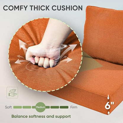 Outdoor Chair Cushions Set of 3, Waterproof 24x24 Patio Chair Cushion, Couch - Image 4