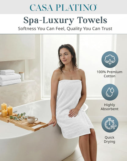casa platino bath towel set 100% cotton 12 shown in use