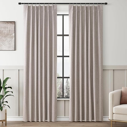 Brownish Grey Blackout Curtains 84 Inch Long by Aersas