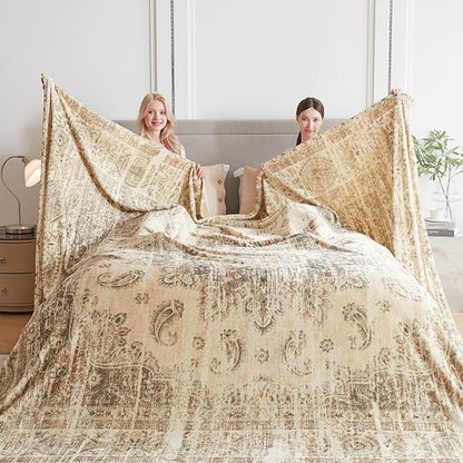 Oversized Vintage Pattern Blanket 120x120 Inches, Giant 10'x10' - Image 3