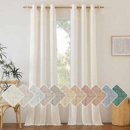 NICETOWN Linen Curtains 96 inches Long by NICETOWN
