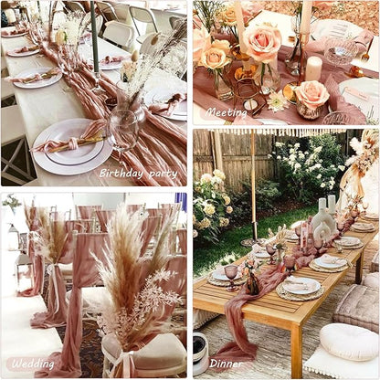 12 Pack 10Ft Cheesecloth Table Runner 35x120 Inch Boho Gauze Table Runner - Image 6