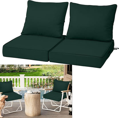 Outdoor Deep Seat Cushions for Patio Furniture Set of 2, Waterproof Outdoor by Vulacko