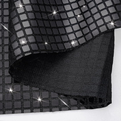 Disco Party Table Runners 6 Packs 12 x 72 Inches - Black Sequin Table Runners for Retro 70s 80s Theme Disco Dance Party Birthday Holiday Wedding Halloween Table Decorations