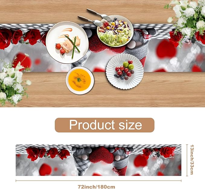 Christmas Table Runner with Santa Claus, 13x72 Inch, - Image 3