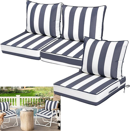 Waterproof Outdoor Chair Cushion Set of 3, Outdoor Cushions by Vulacko