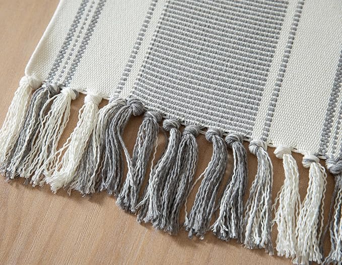 Caflife Boho Table Runner Natural Stripe - Image 5