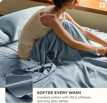 Bedsure Cooling Sheets, Rayon Derived from Bamboo & Cotton Blend, GentleSoft - Image 3