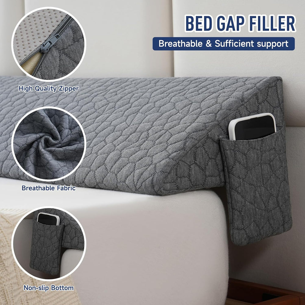 Patented Bed Wedge Pillow for Headboard Gap, Filler Between Mattress Gaps (0-...