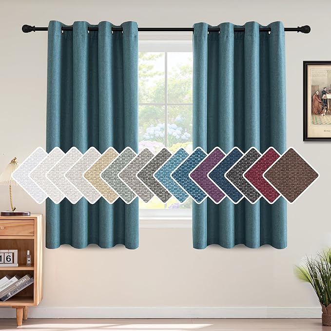 H.VERSAILTEX Linen Blackout Curtain 63 Inches Long by HVERSAILTEX