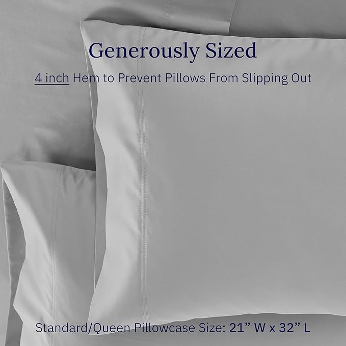 CALIFORNIA DESIGN DEN Luxuriously Soft Hotel Quality 600 Thread Count, 100% - Image 5