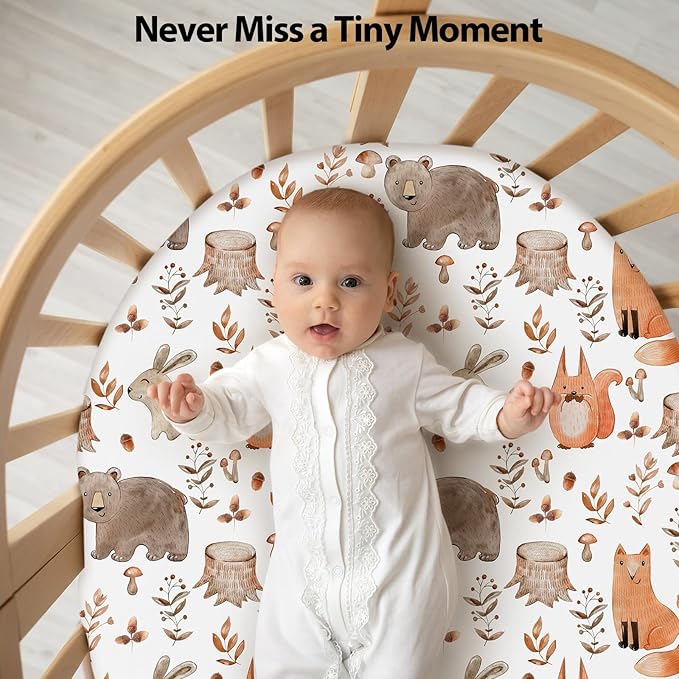 Baby Bassinet Sheets Girl Boy, Fitted Bassinet Sheet Set 3 Pack Bassinet - Image 6