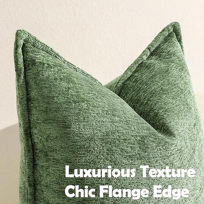 Pack of 2 Forest Green Christmas Decorative Throw Pillow Covers 22x22 Cozy Soft - Image 2