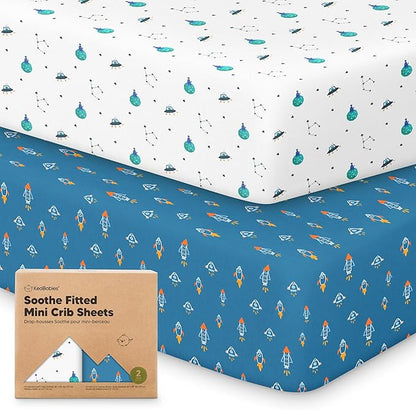 2-Pack Mini Crib Sheets Fitted by KeaBabies